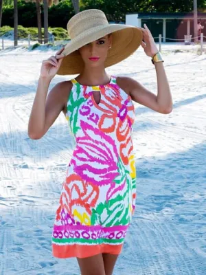Engineered Knit Dress Sleeveless Halter Neck Style 146B13 PO