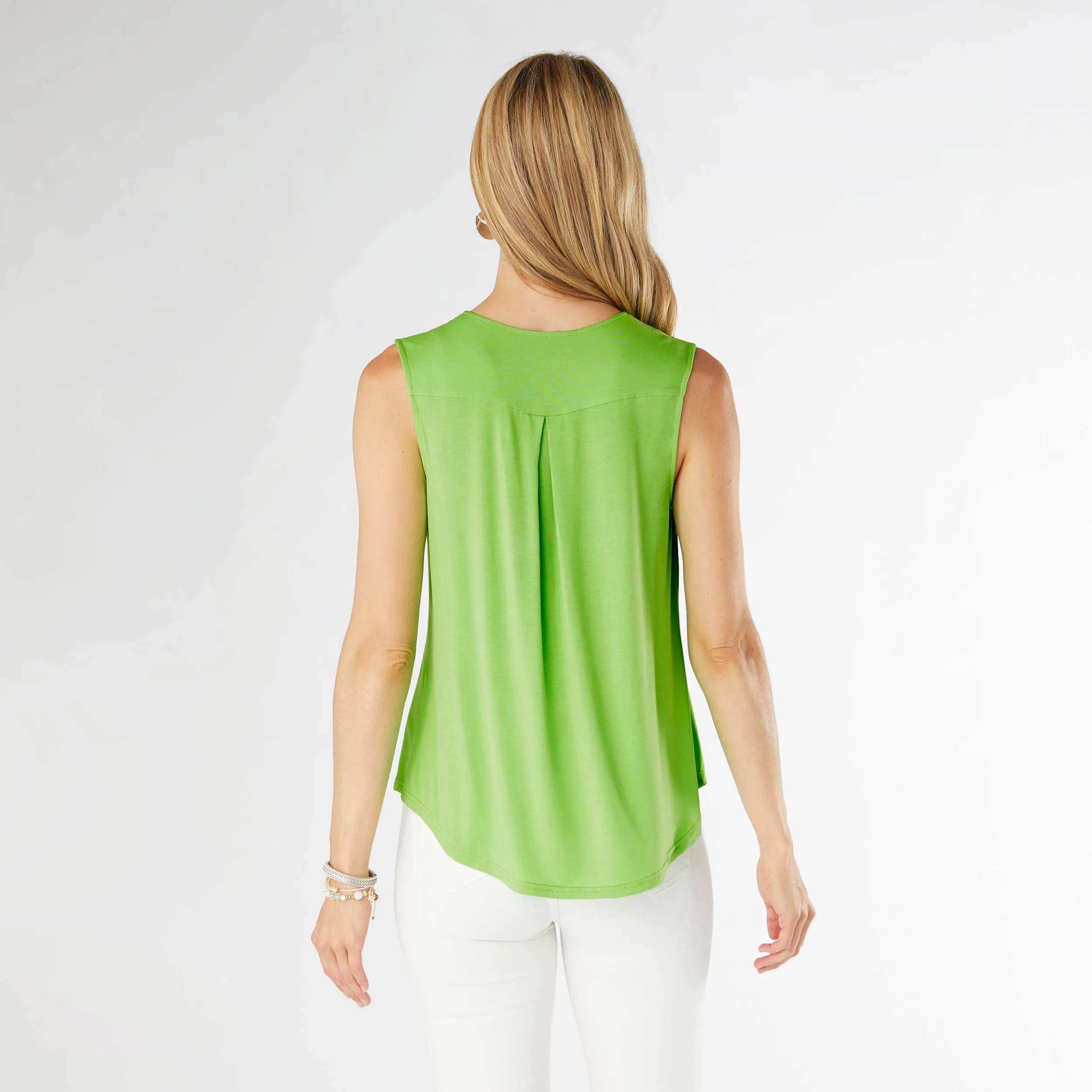 Erin Pleat Back V-Neck Tank