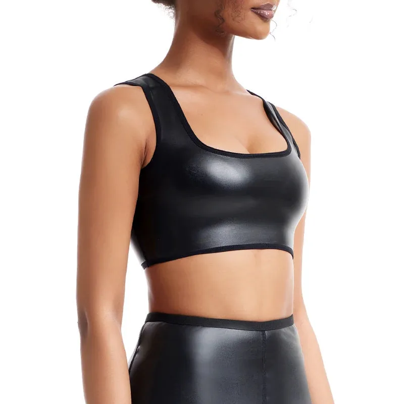 Faux Leather Crop Top