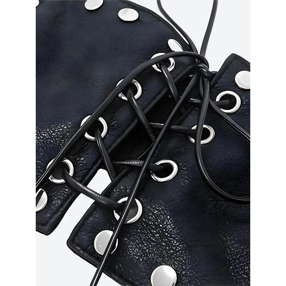 Faux Leather Lace-Up Top for a Daring Wardrobe Statement