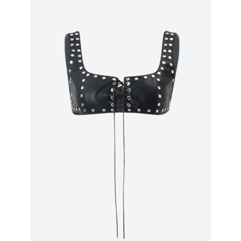 Faux Leather Lace-Up Top for a Daring Wardrobe Statement