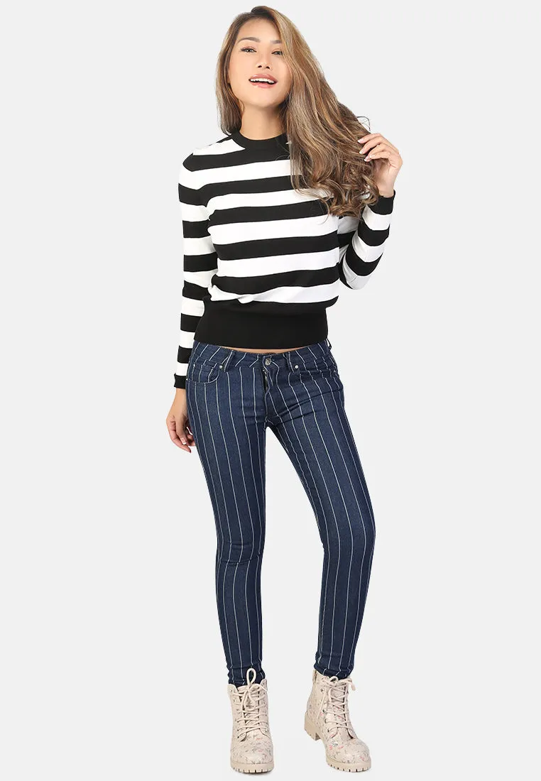 Fine Knit Striped Sweater