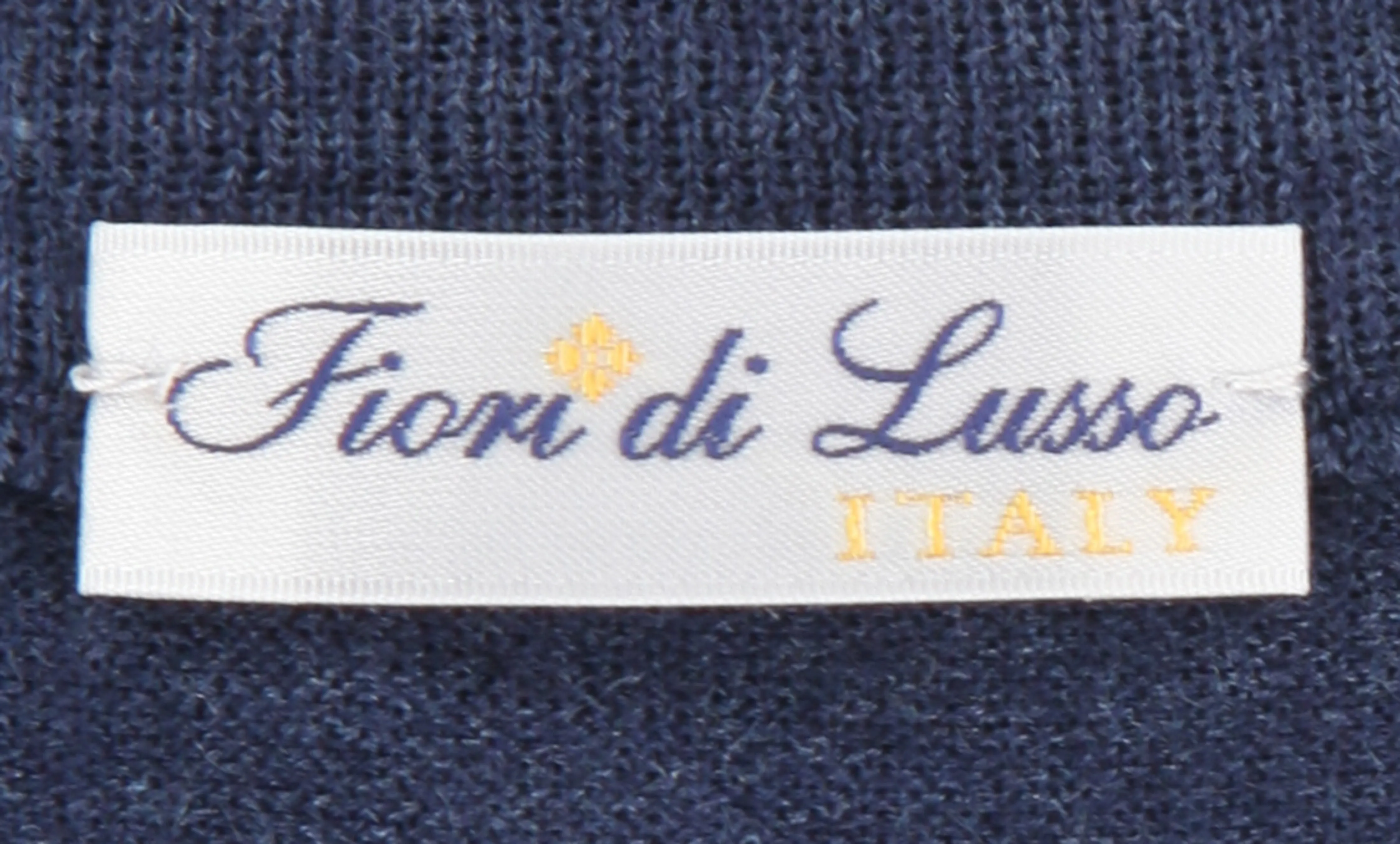 Fiori Di Lusso Navy Blue V-Neck Sweater