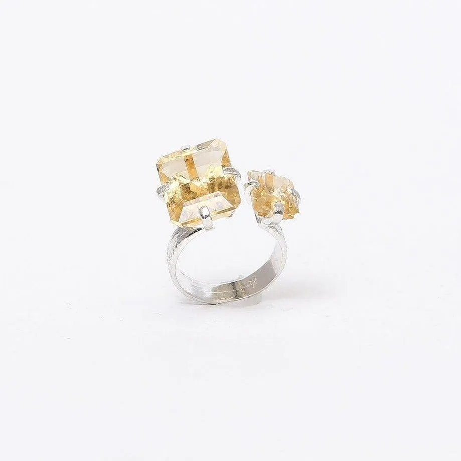 Floating Citrine Ring