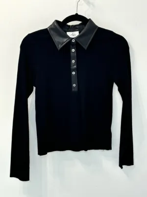 Flora Faux Leather Sweater Top