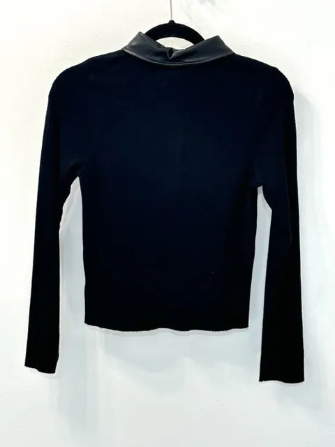 Flora Faux Leather Sweater Top