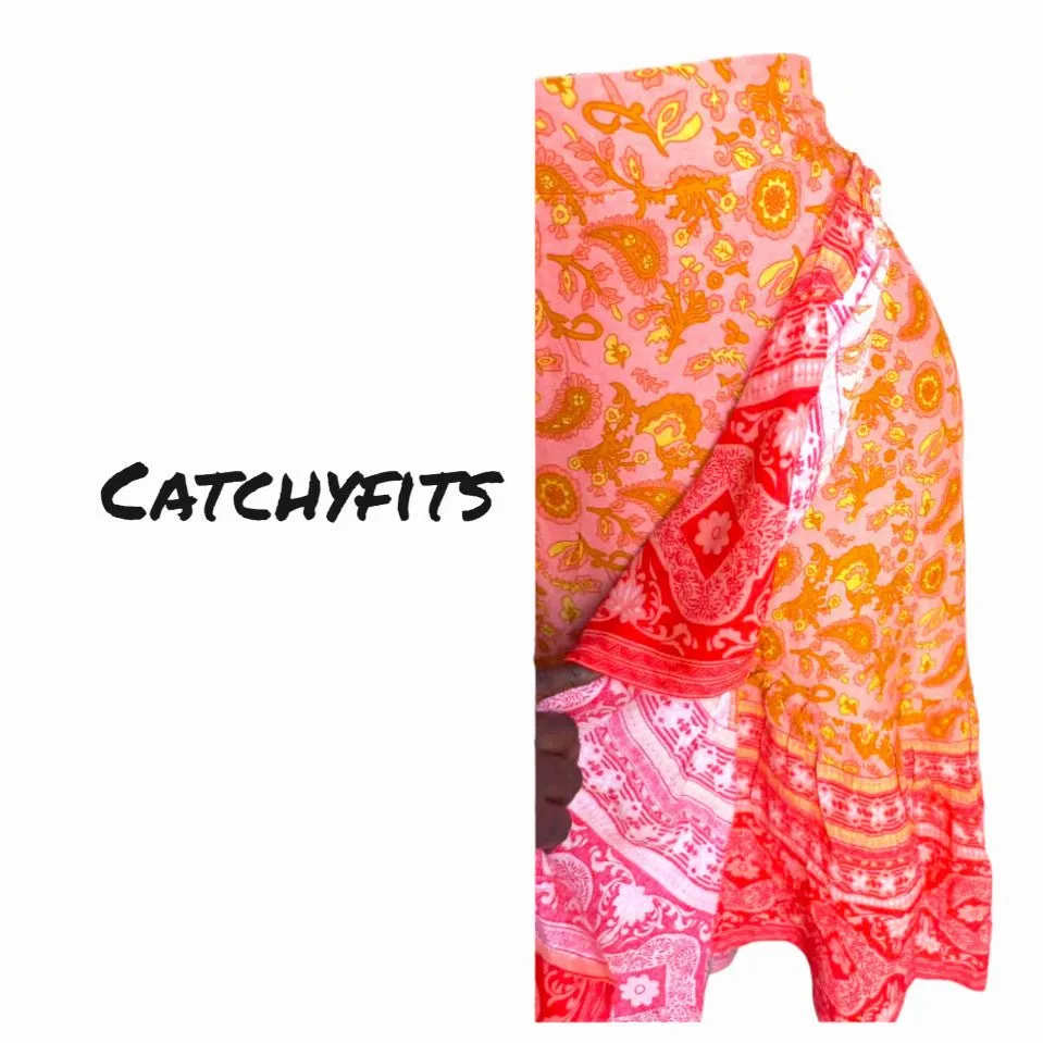 Floral Print High-Low Flounce Hem Skirt for Women – Chic & Comfy Daily Party Wear