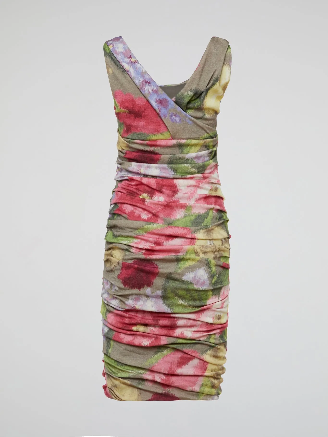 Floral Print Ruched Dress