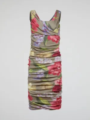 Floral Print Ruched Dress