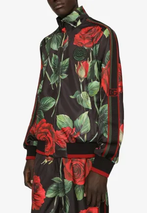 Floral Print Zip-Up Jacket