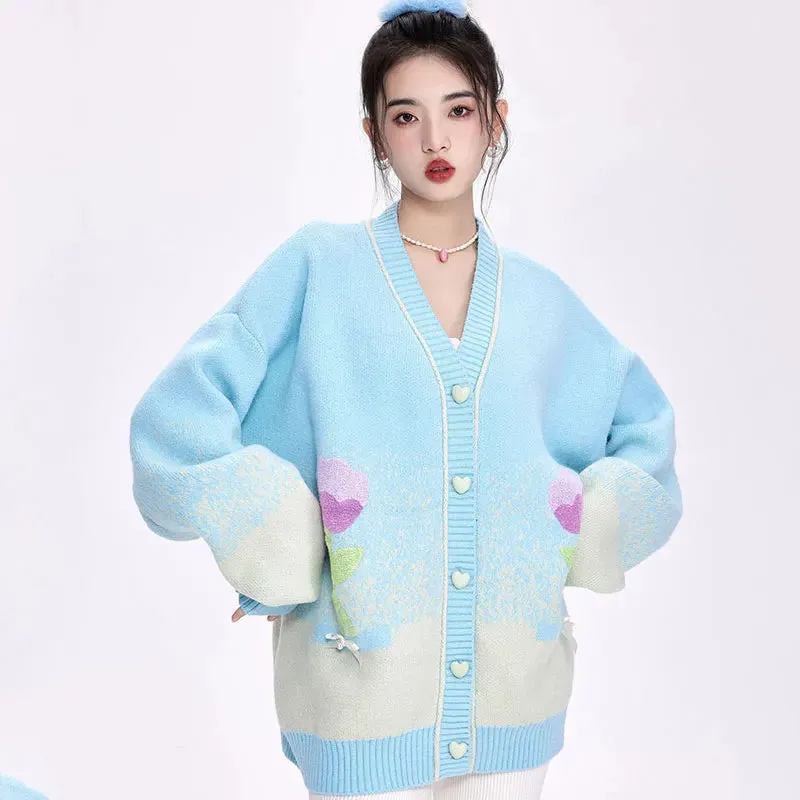Floral V-Neck Cardigan