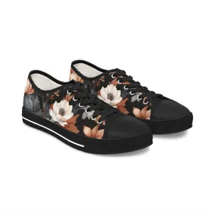 Floral Women's Sneakers - Monochrome Design  by Margo Makaroff - Personalization Available