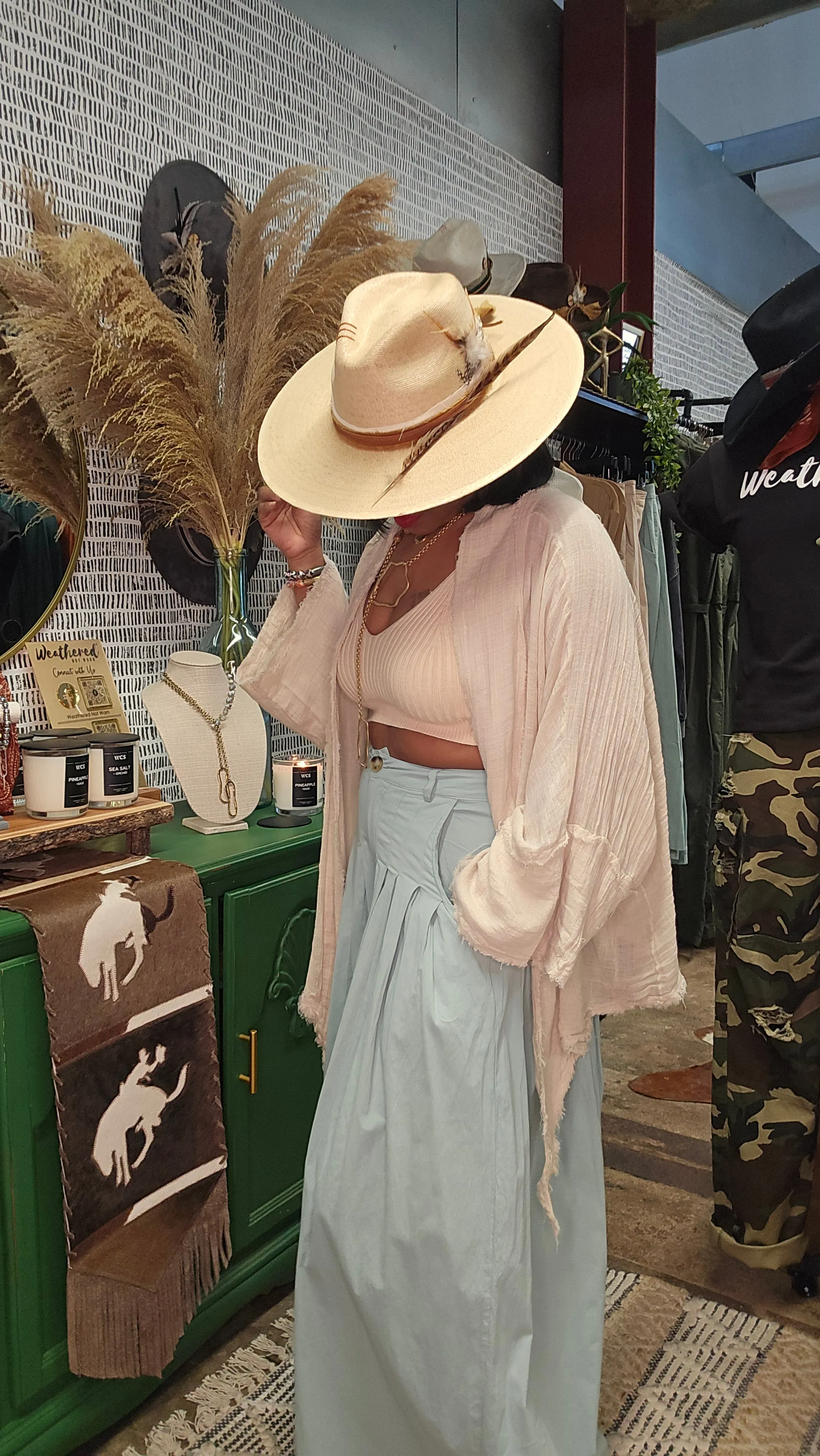 Flounce Sleeve Kimono Wrap Top