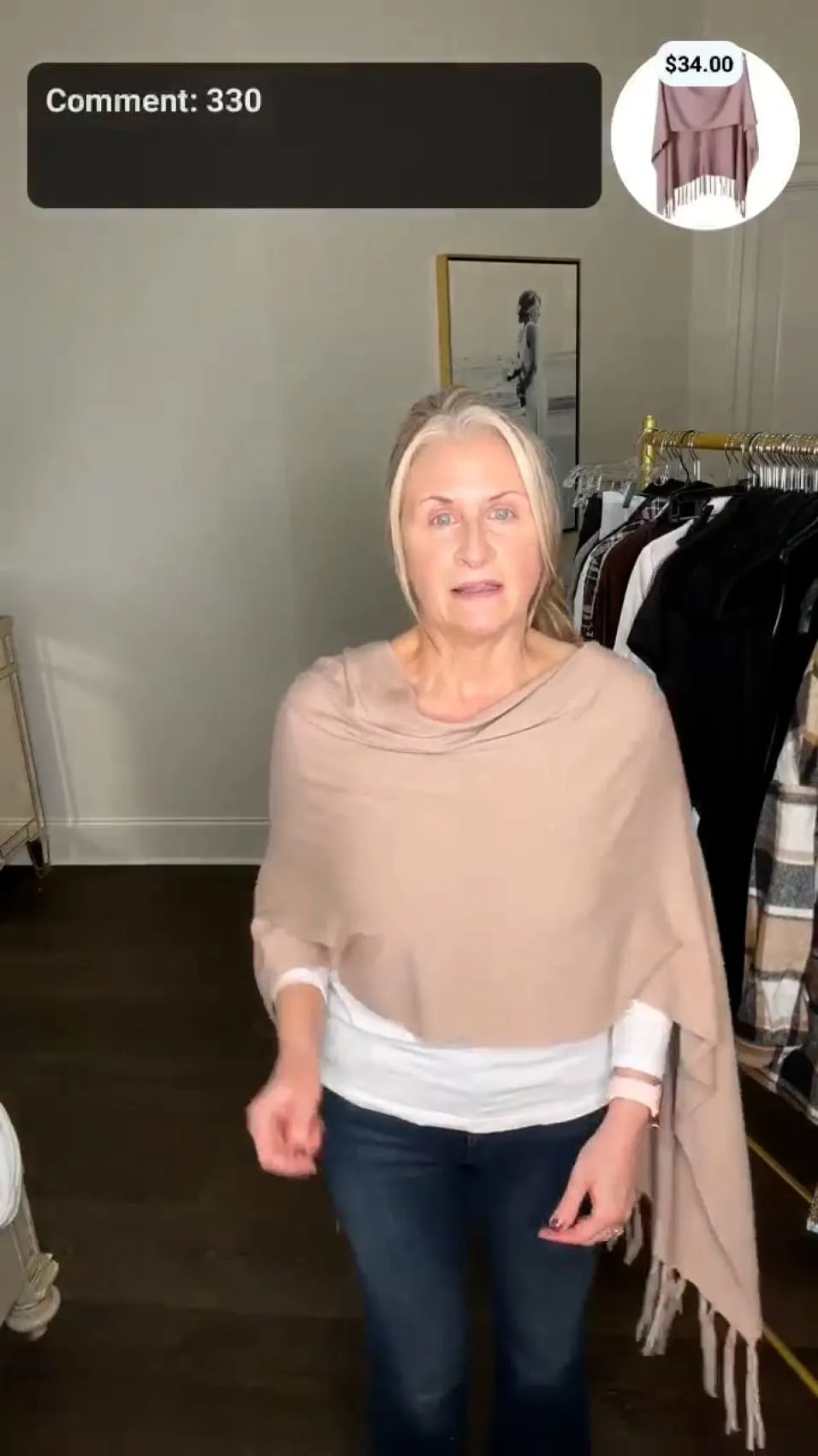 Fringed High-Low Poncho