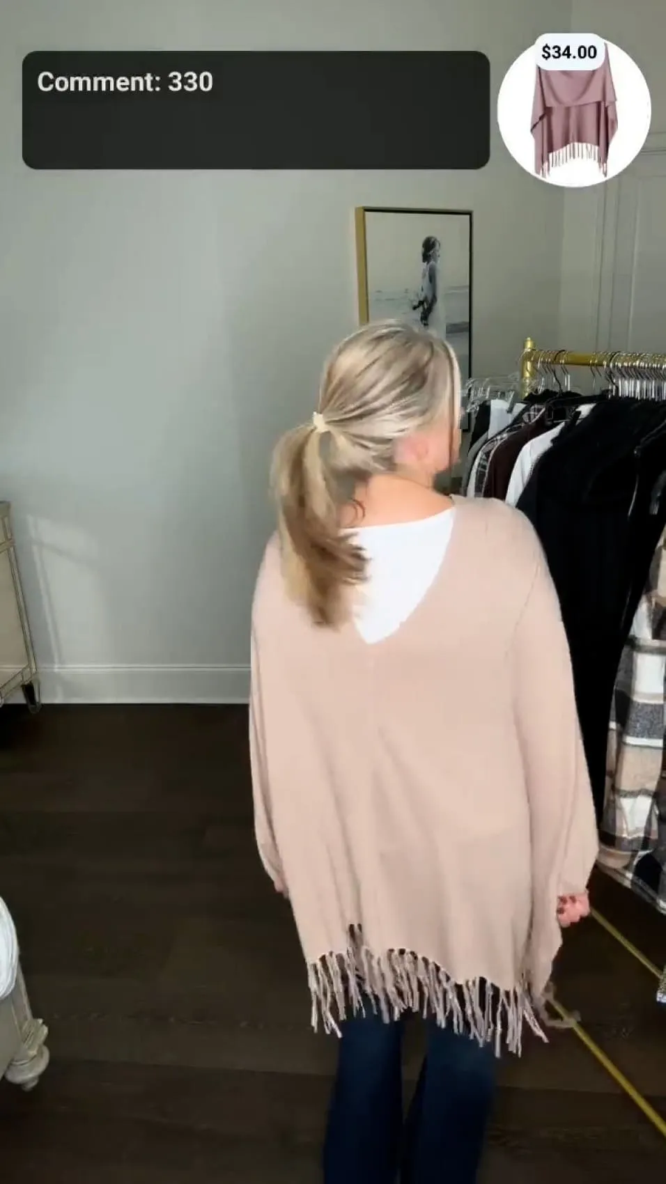 Fringed High-Low Poncho