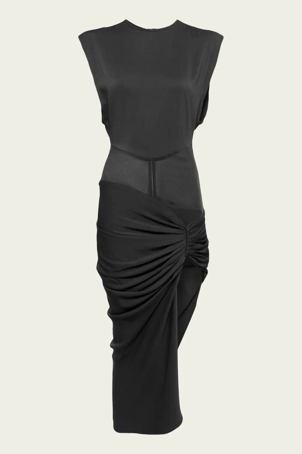 Fusion Ruched Micro Dress in Jet