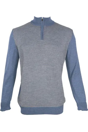 Garnet Knit Two Tone Sweater - Blue