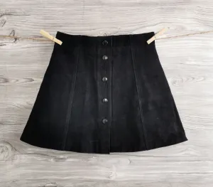 GIRL SIZE MEDIUM (10/12 YEARS) - CLASSIC HG KIDS, Black Leather Suede Skirt EUC B52