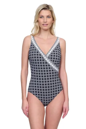 Golden Chic Surplice One Piece Swimsuit