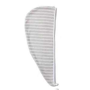Good Hair Day Hair Towel Wrap - Grey with White