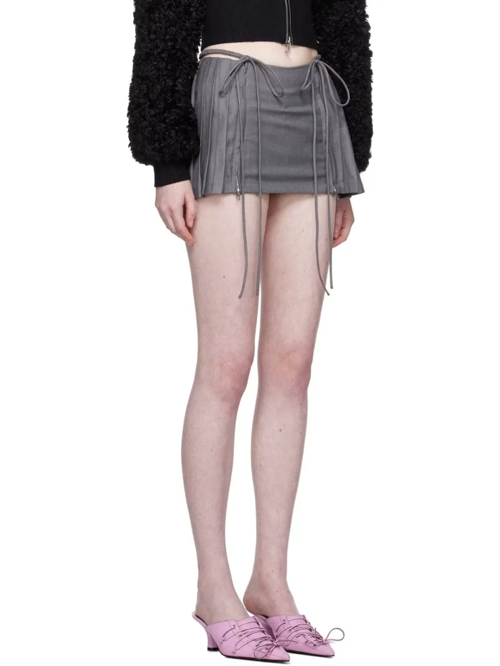 Gray Low-Waist Miniskirt