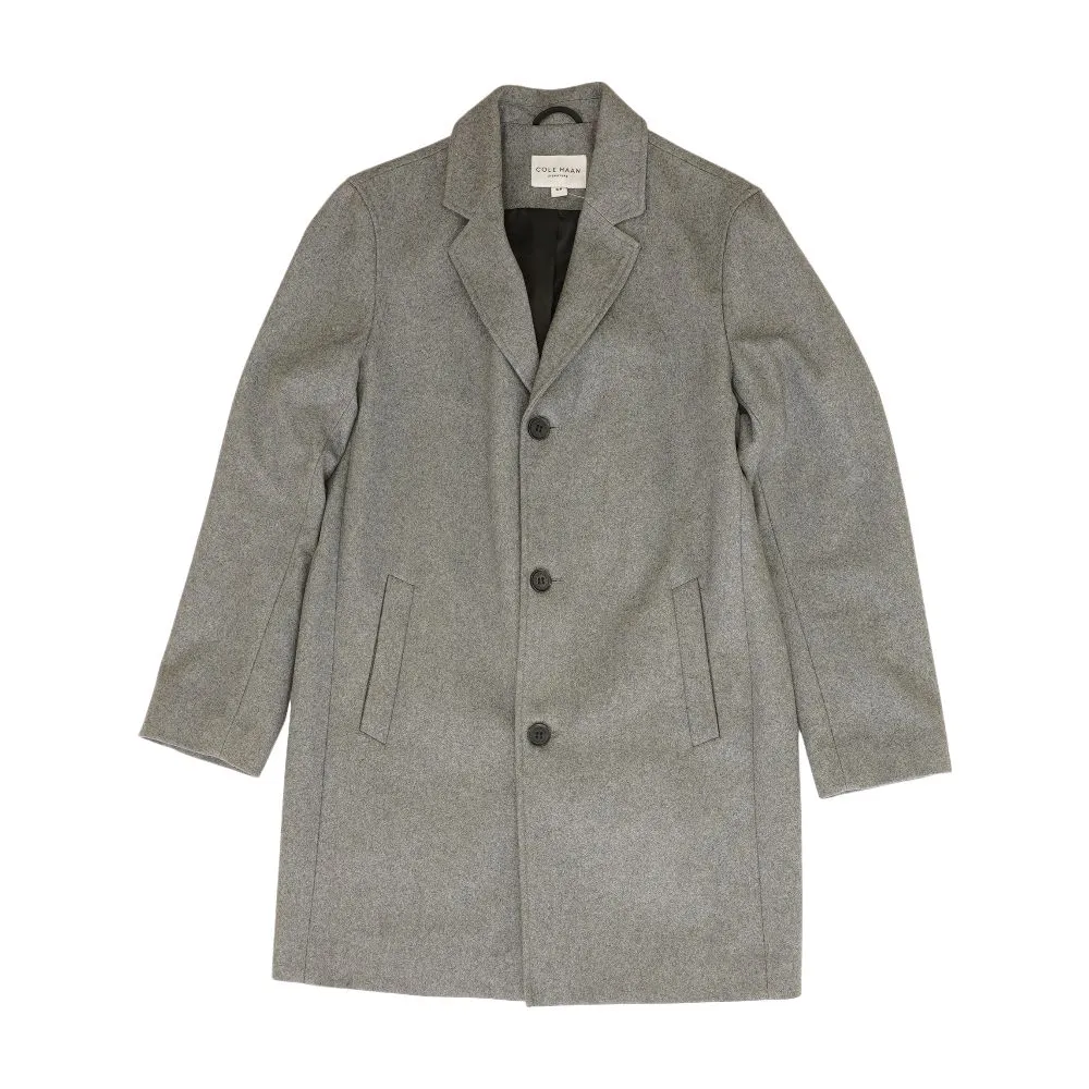 Gray Solid Peacoat Coat