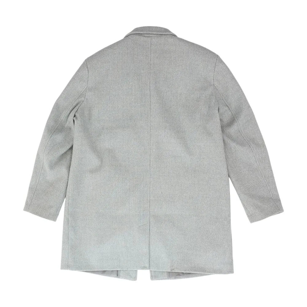 Gray Solid Peacoat Coat