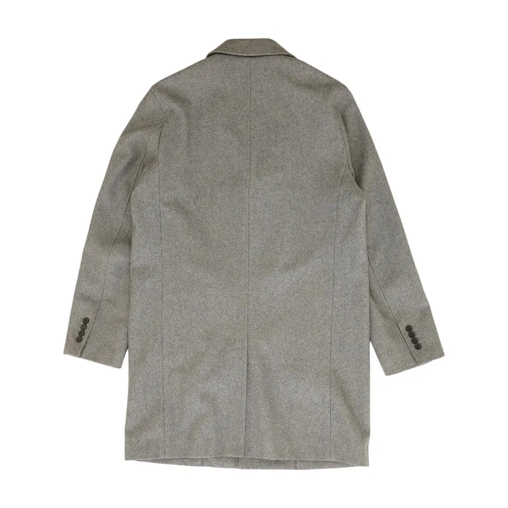 Gray Solid Peacoat Coat