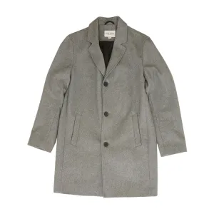 Gray Solid Peacoat Coat
