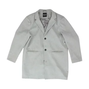 Gray Solid Peacoat Coat