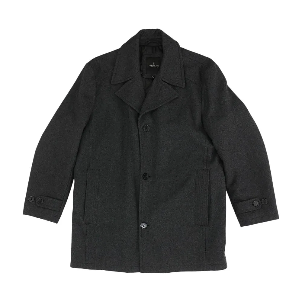 Gray Solid Peacoat Jacket