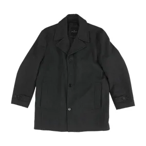 Gray Solid Peacoat Jacket