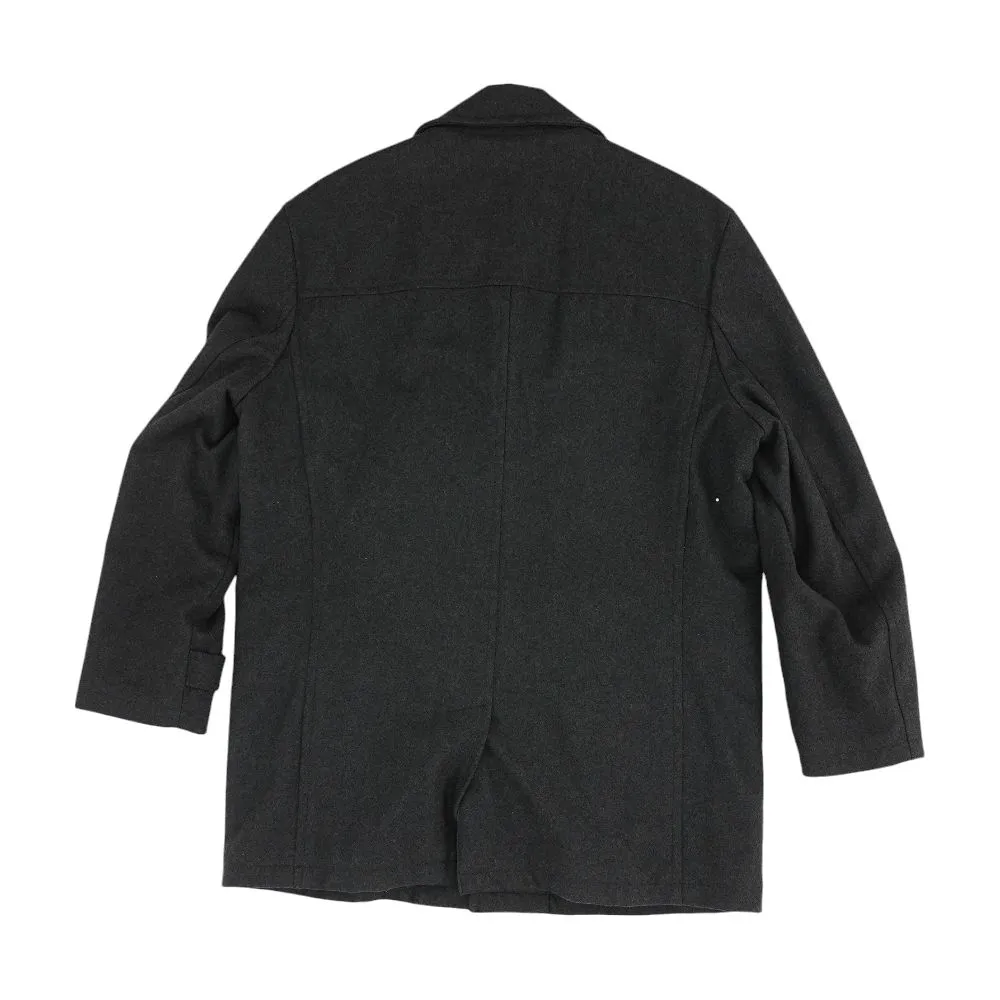 Gray Solid Peacoat Jacket