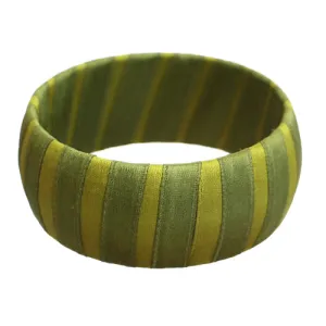 Green Two Tone Wrapped Bangle Bracelet