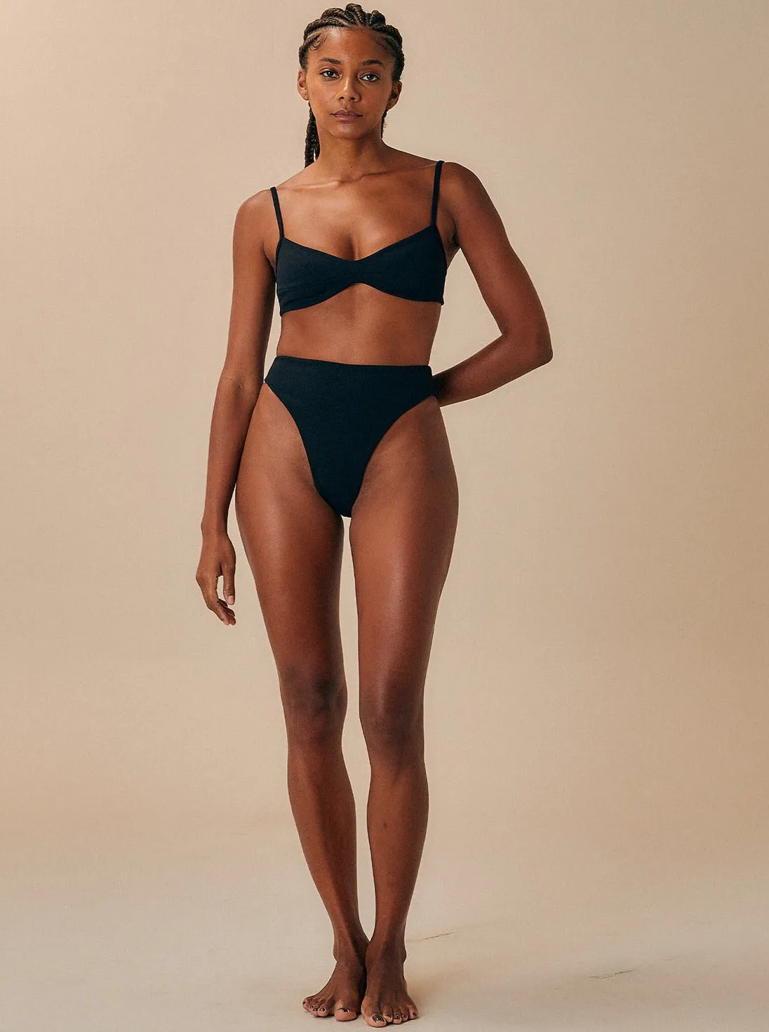 Haight: Mah High Waisted Bikini Bottom - Black