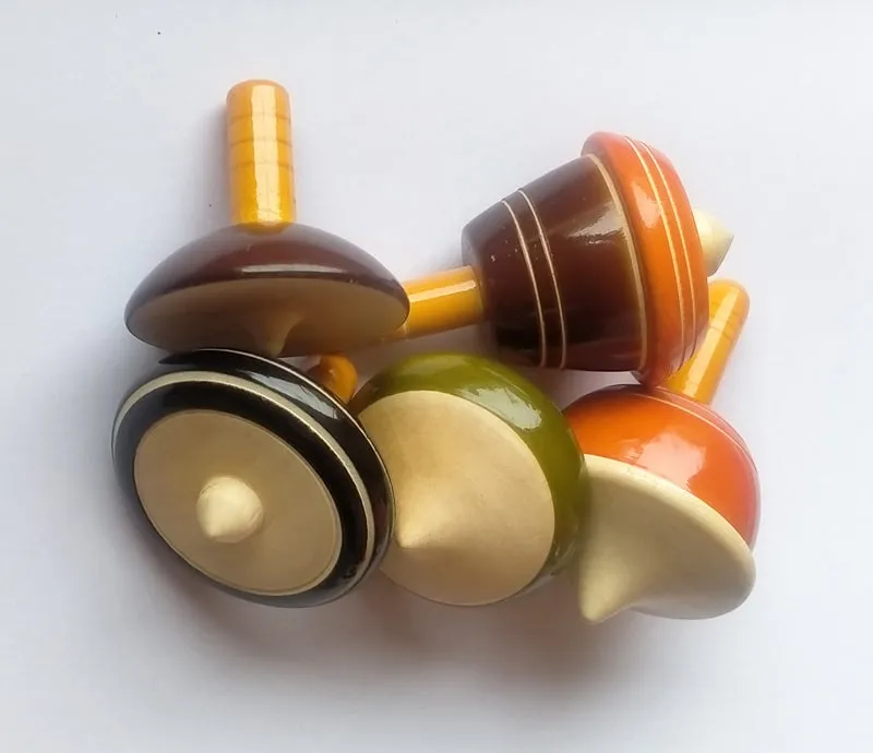 Handcrafted Wooden Tops - Collection 3: Assorted Finger Tops (5 no.s)