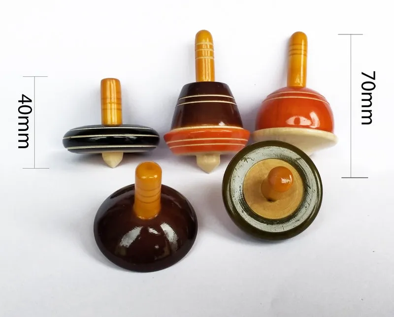 Handcrafted Wooden Tops - Collection 3: Assorted Finger Tops (5 no.s)