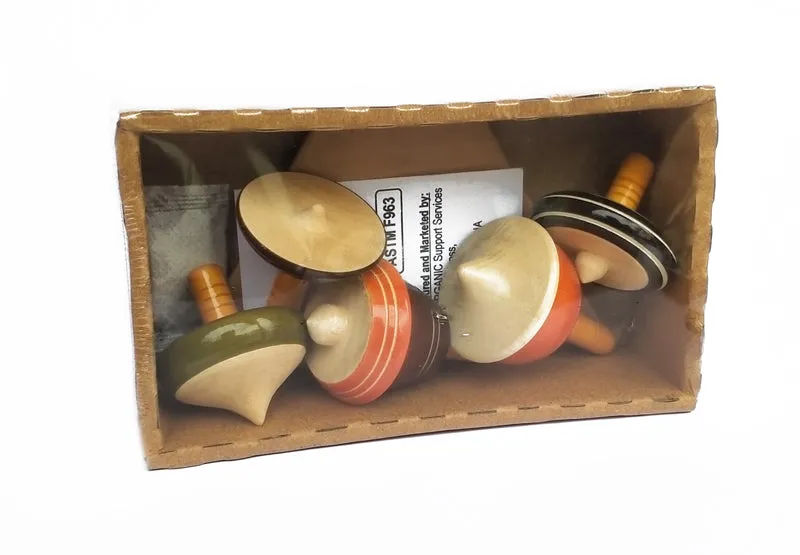 Handcrafted Wooden Tops - Collection 3: Assorted Finger Tops (5 no.s)
