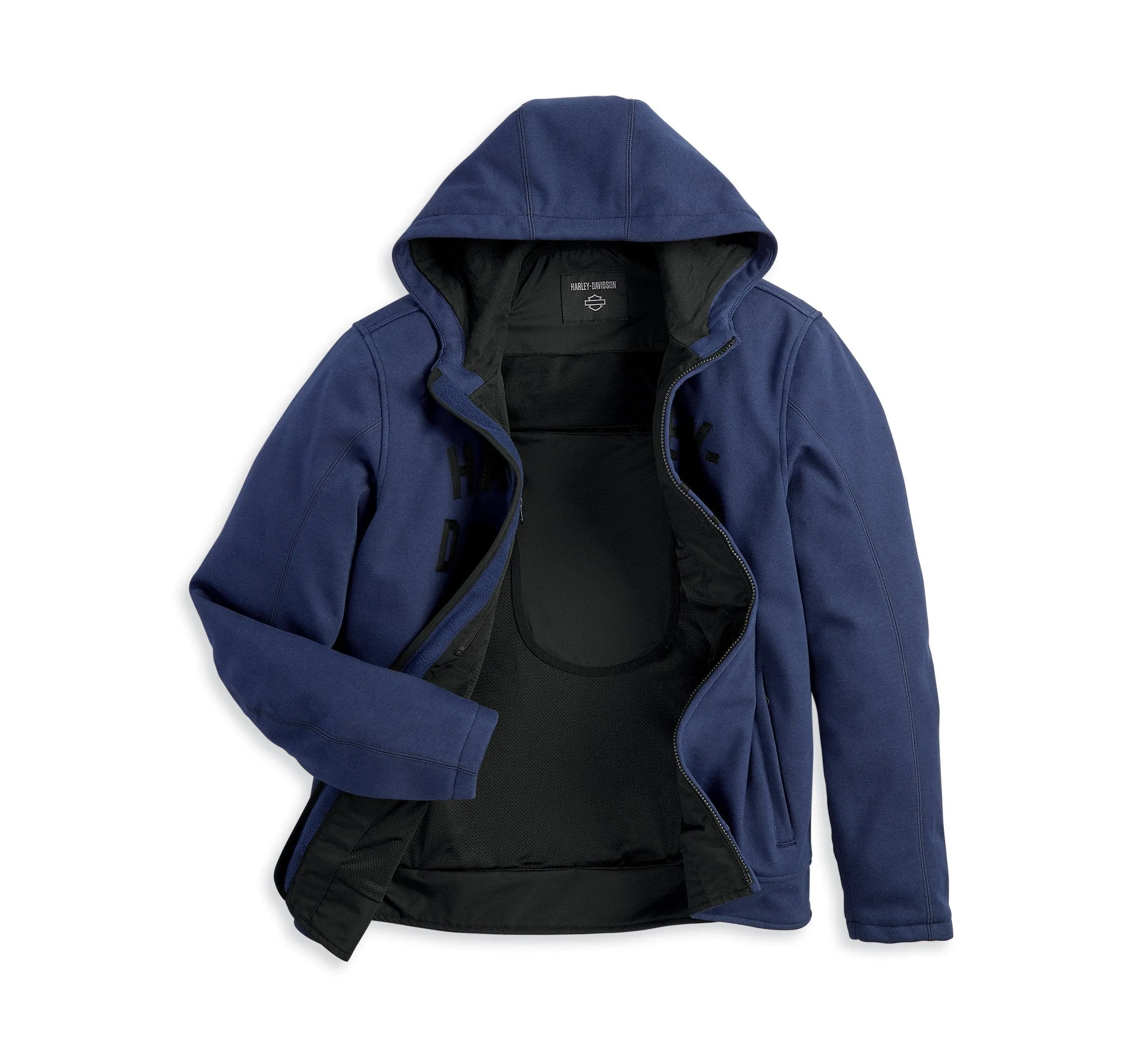 Harley-Davidson Men's Deflector Hooded Riding Fleece Peacoat