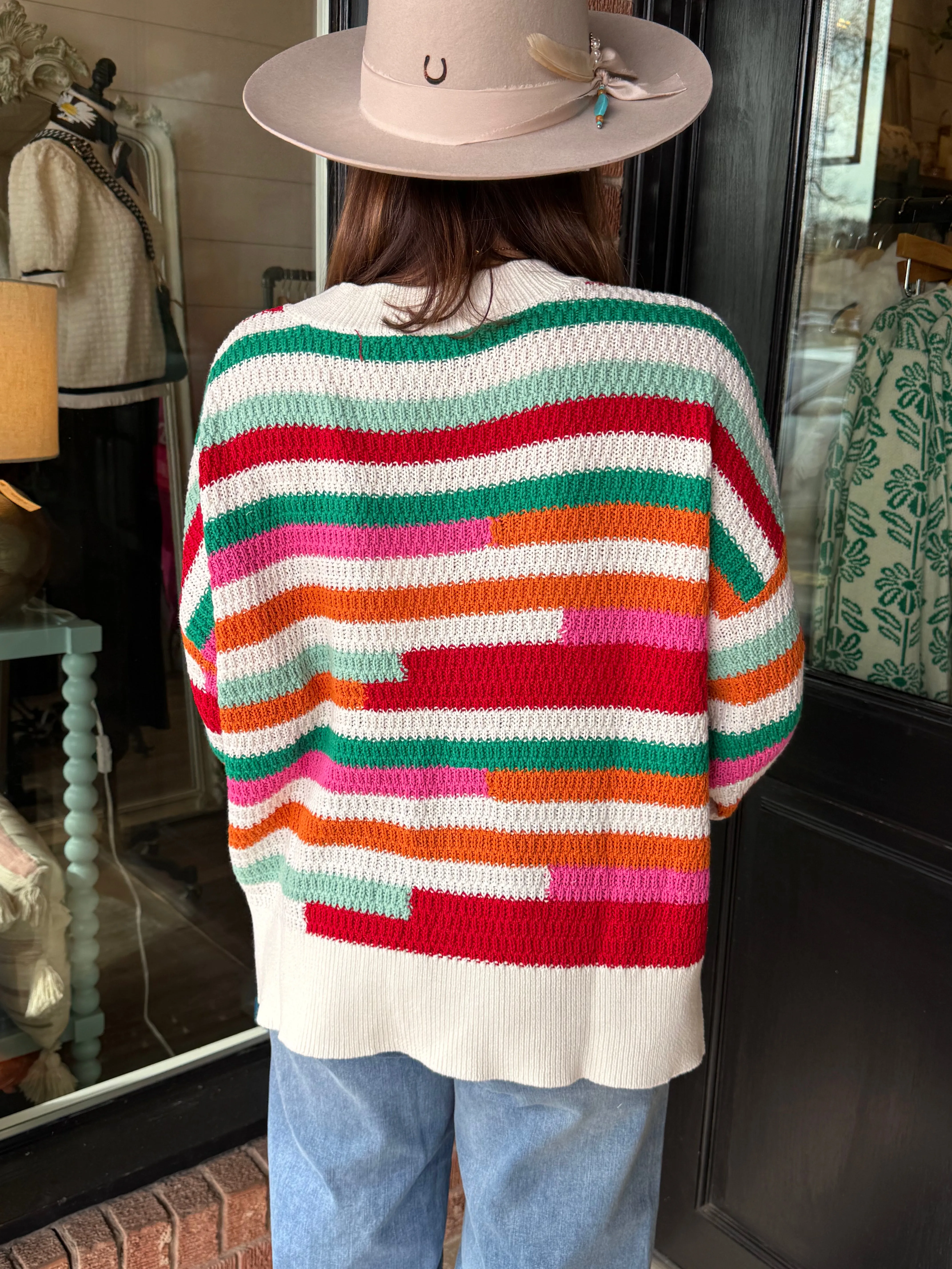 Harper Crew Neck Striped Sweater