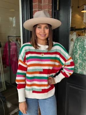 Harper Crew Neck Striped Sweater