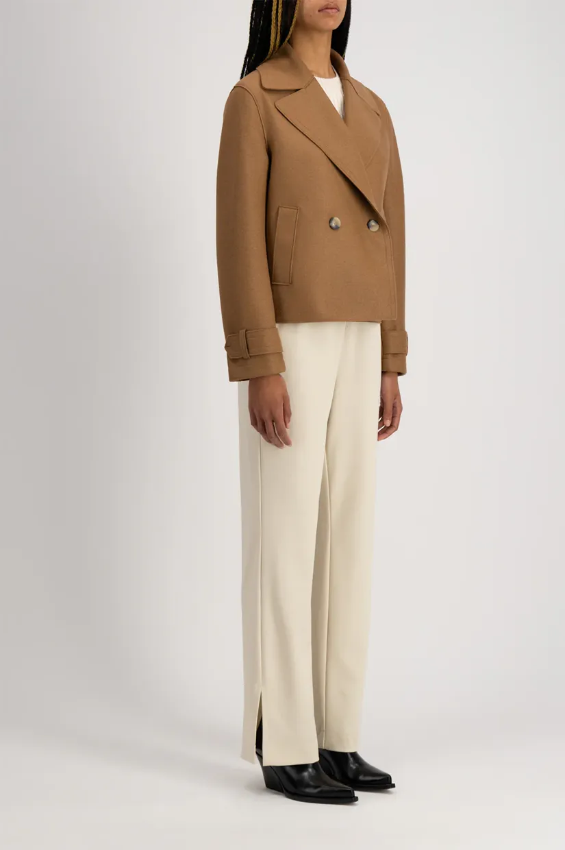 Harris Wharf London  Cropped Peacoat - Toffee