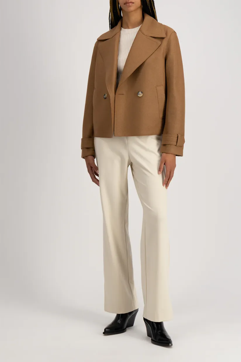 Harris Wharf London  Cropped Peacoat - Toffee