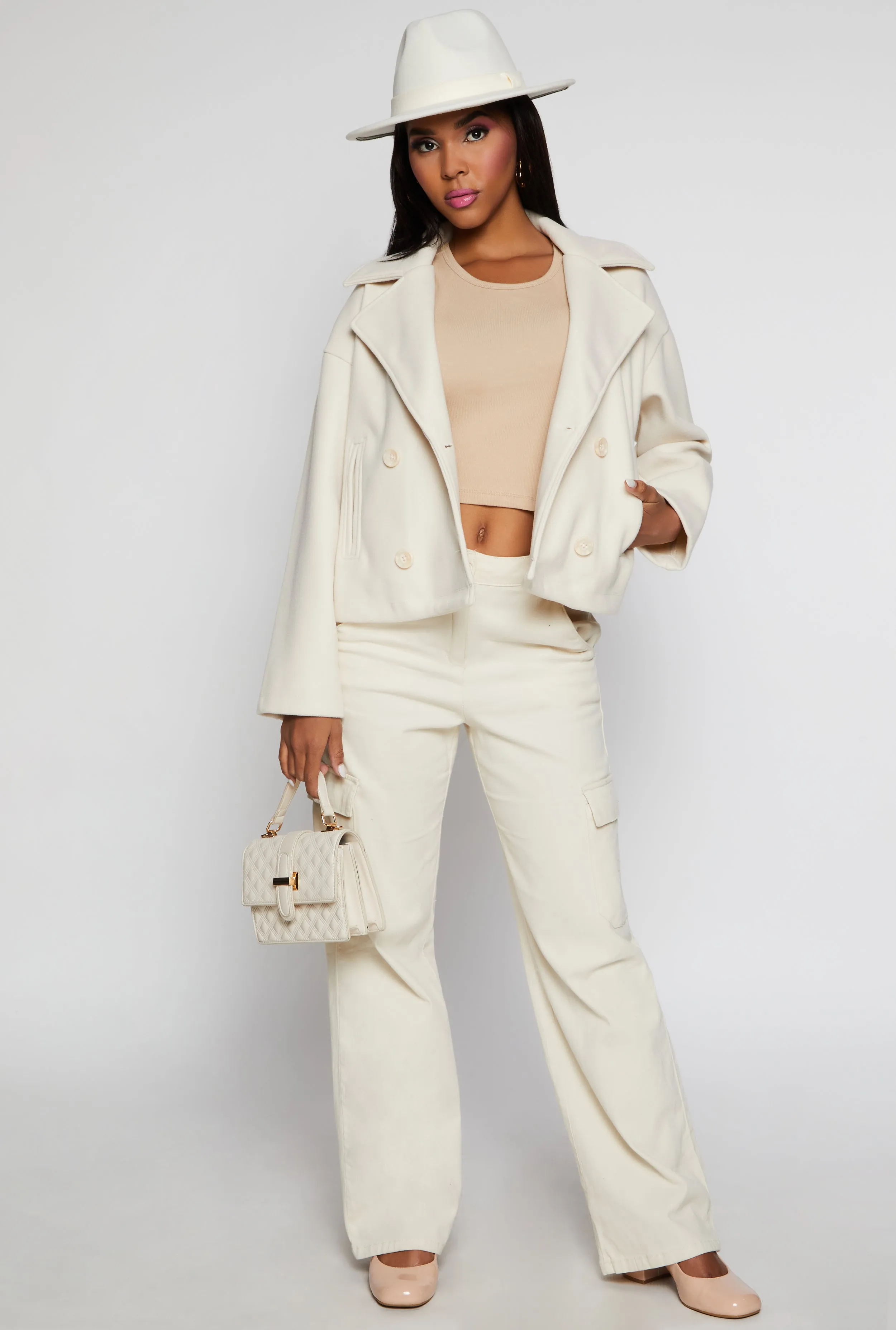 Haute Monde Double Breasted Peacoat