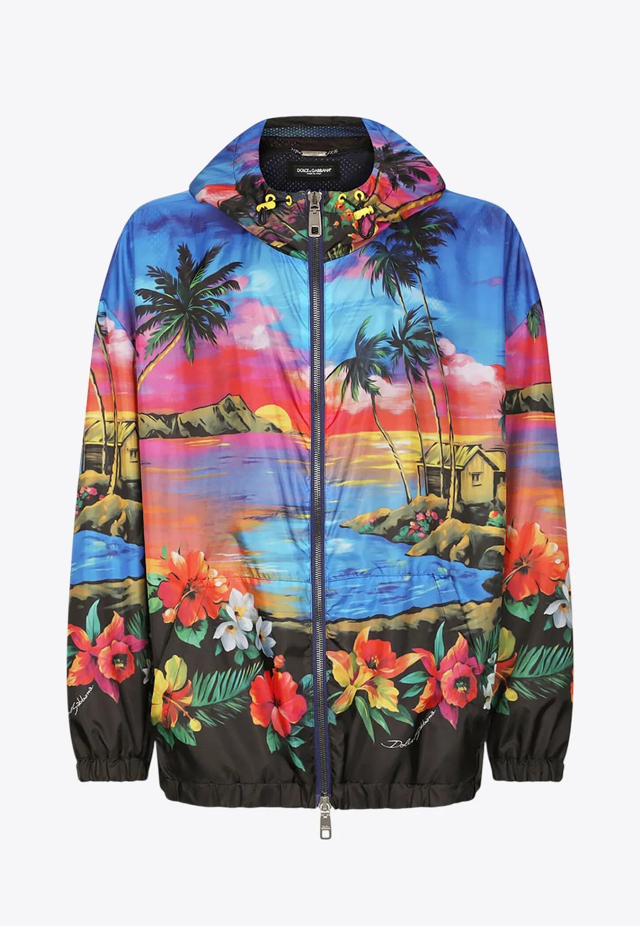 Hawaiian Print Windbreaker Jacket