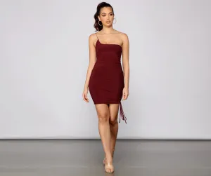 Heart Of Glam Charming Ruched Knit Mini Dress