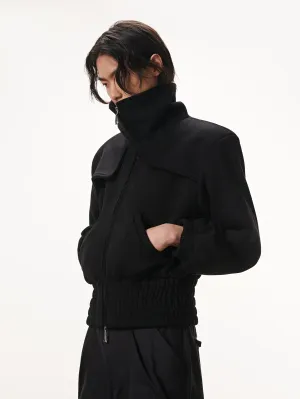 High-Collar Zip-Up Jacket