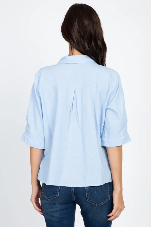 High Low Button Front Shirt