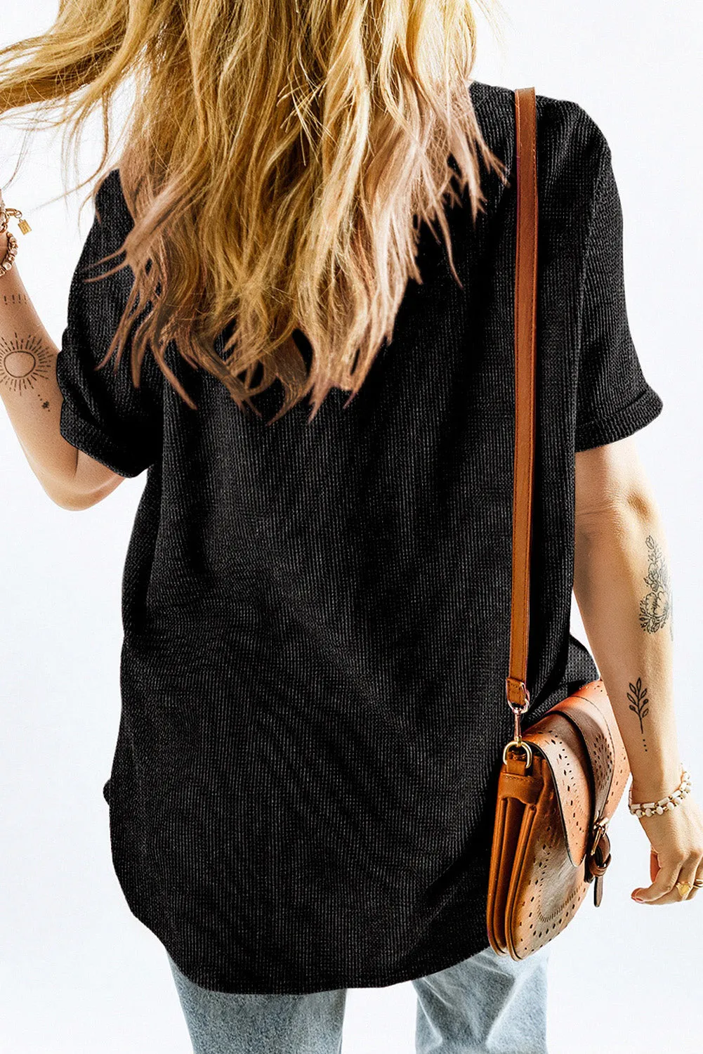 High Low Cuffed Tee