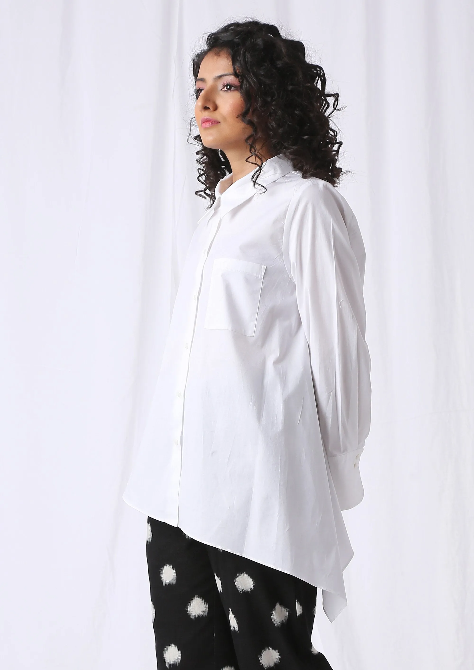 HIGH LOW POINTED SHIRT